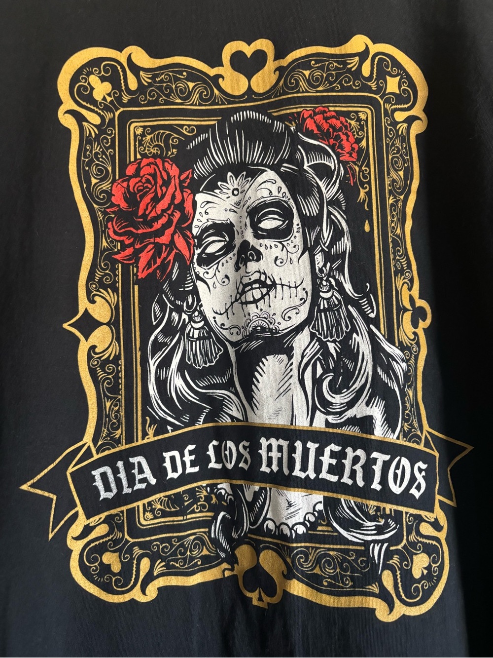100% cotton Dia de los Muertos long sleeve shirt size medium